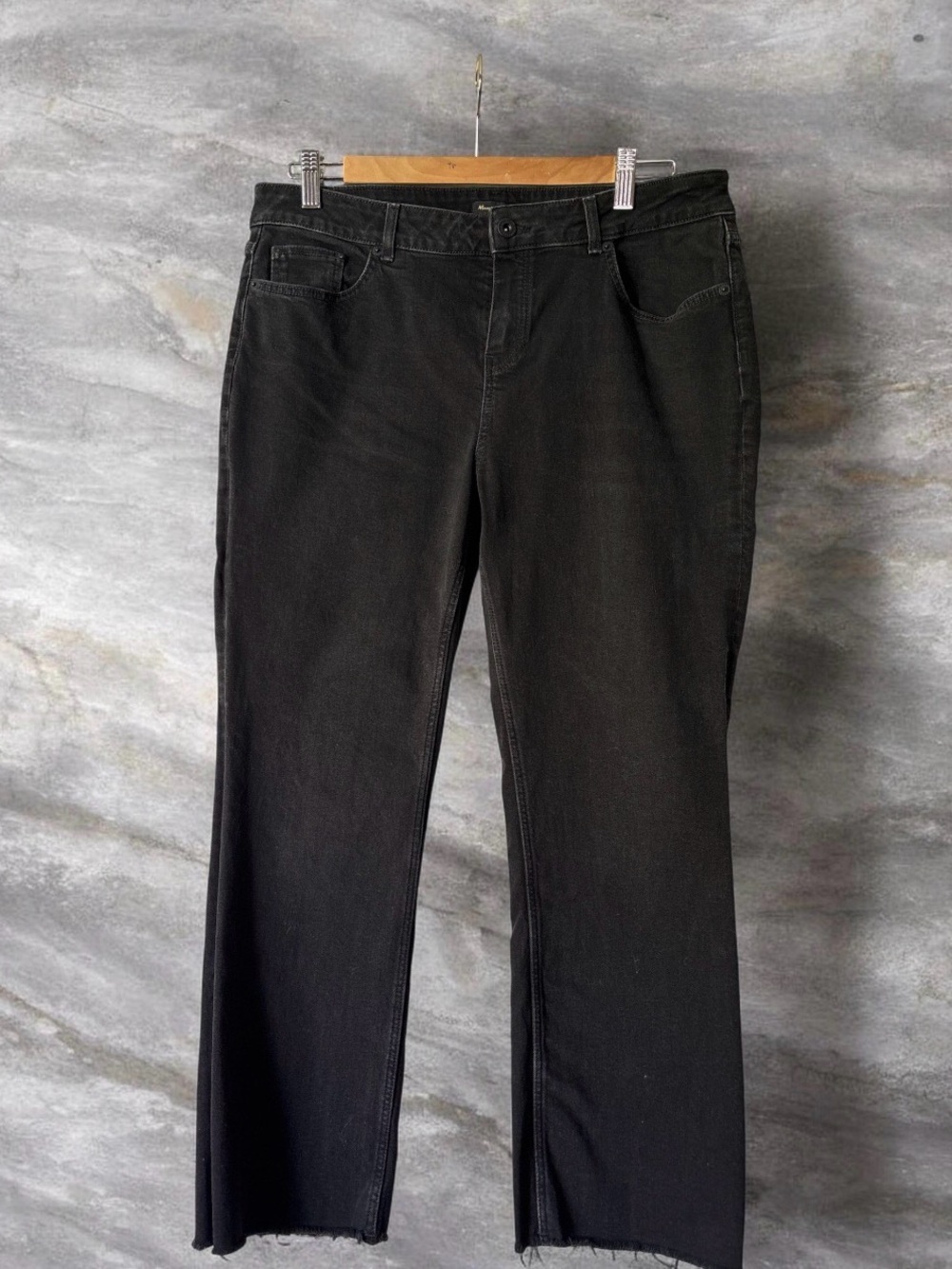 Massimo Dutti Black Straight Leg Jeans